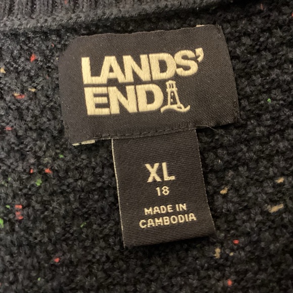 Lands’ End womens V-neck cotton sweater size XL - Picture 7 of 9